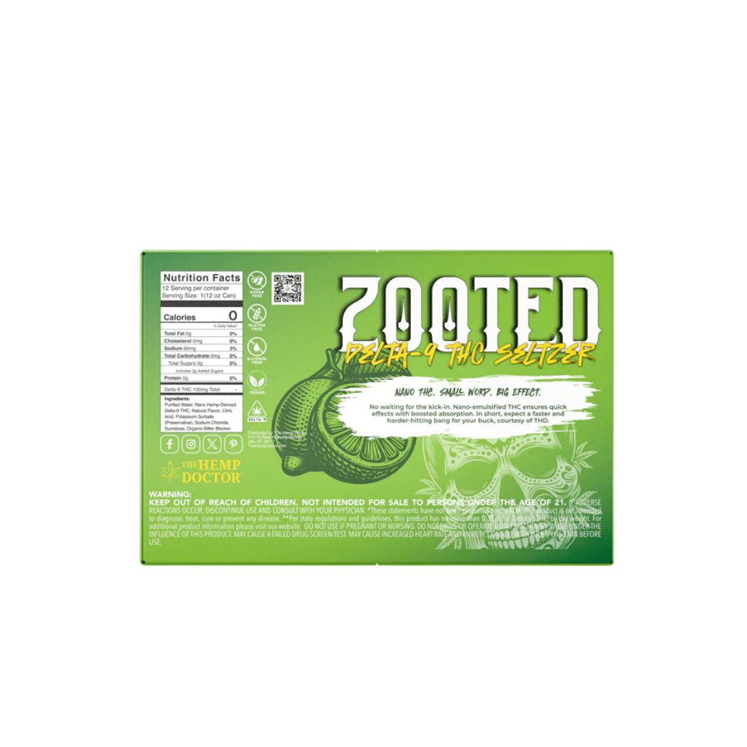 ZOOTED Delta 9 THC Seltzer – Lemon Lime (12oz)