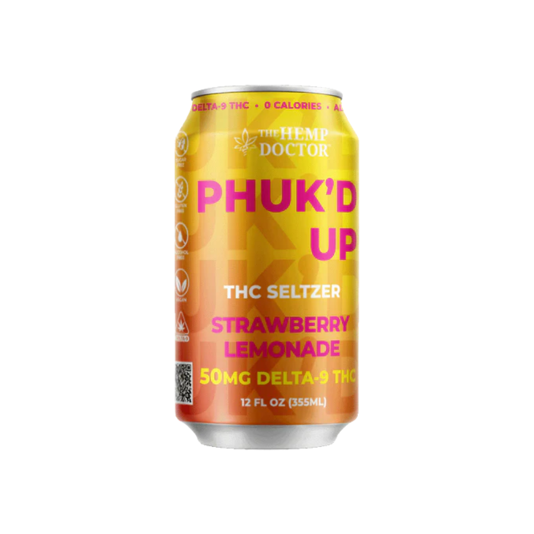 Phuk’d Up THC Seltzer – Strawberry Lemonade (12oz)