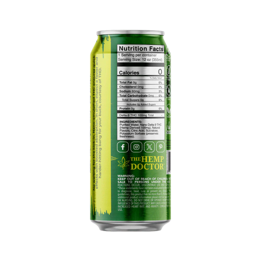 ZOOTED Delta 9 THC Seltzer – Lemon Lime (12oz)