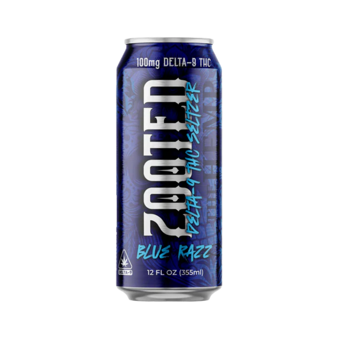 ZOOTED Delta 9 THC Seltzer – Blue Razz (12oz)