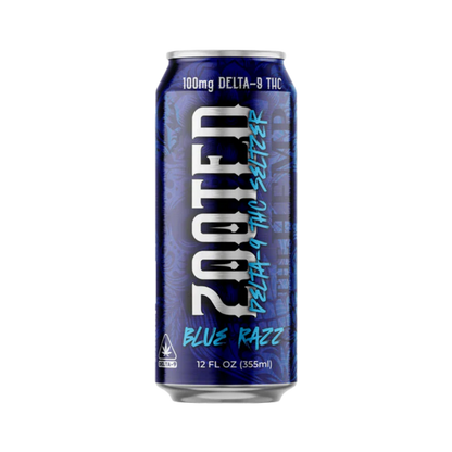 ZOOTED Delta 9 THC Seltzer – Blue Razz (12oz)