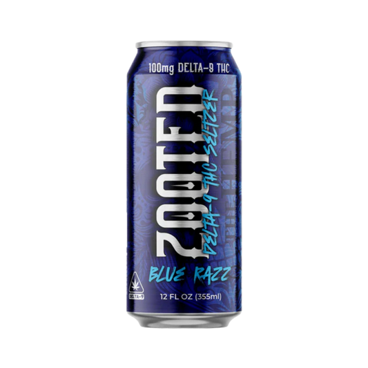 ZOOTED Delta 9 THC Seltzer – Blue Razz (12oz)