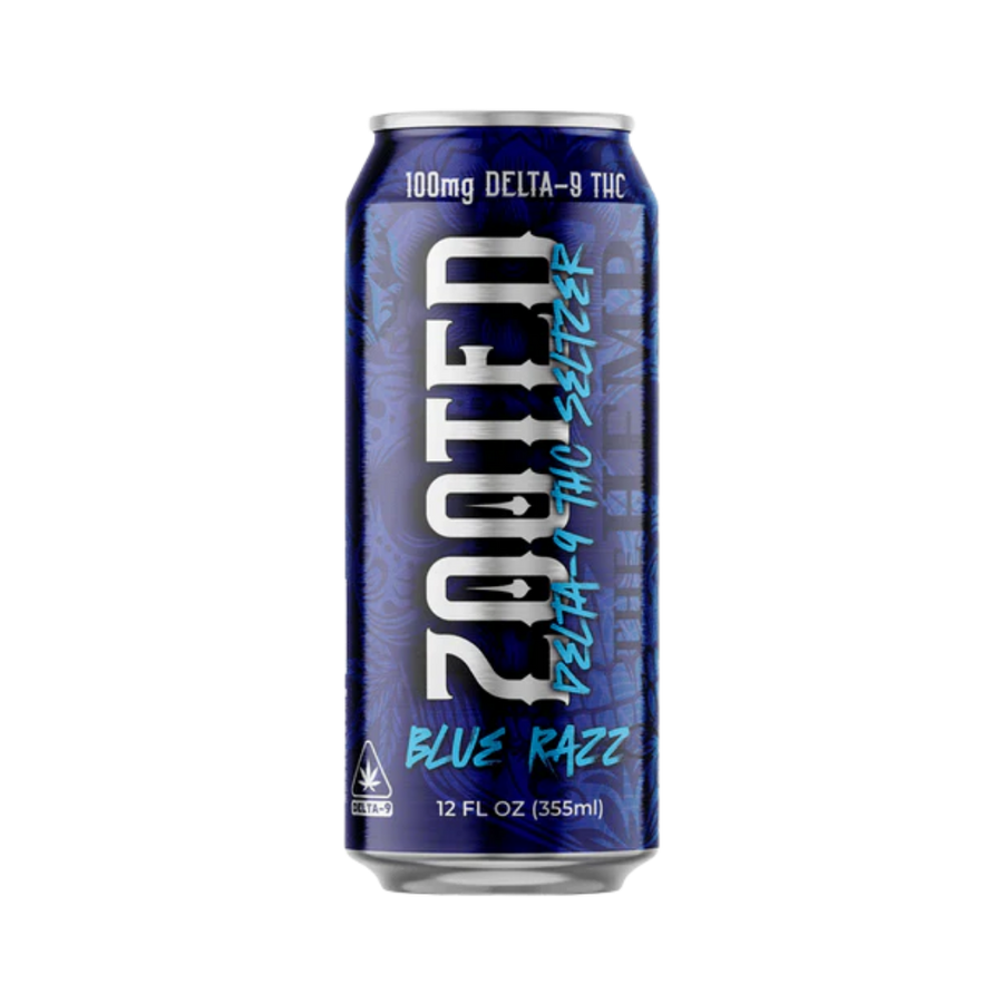 ZOOTED Delta 9 THC Seltzer – Blue Razz (12oz)