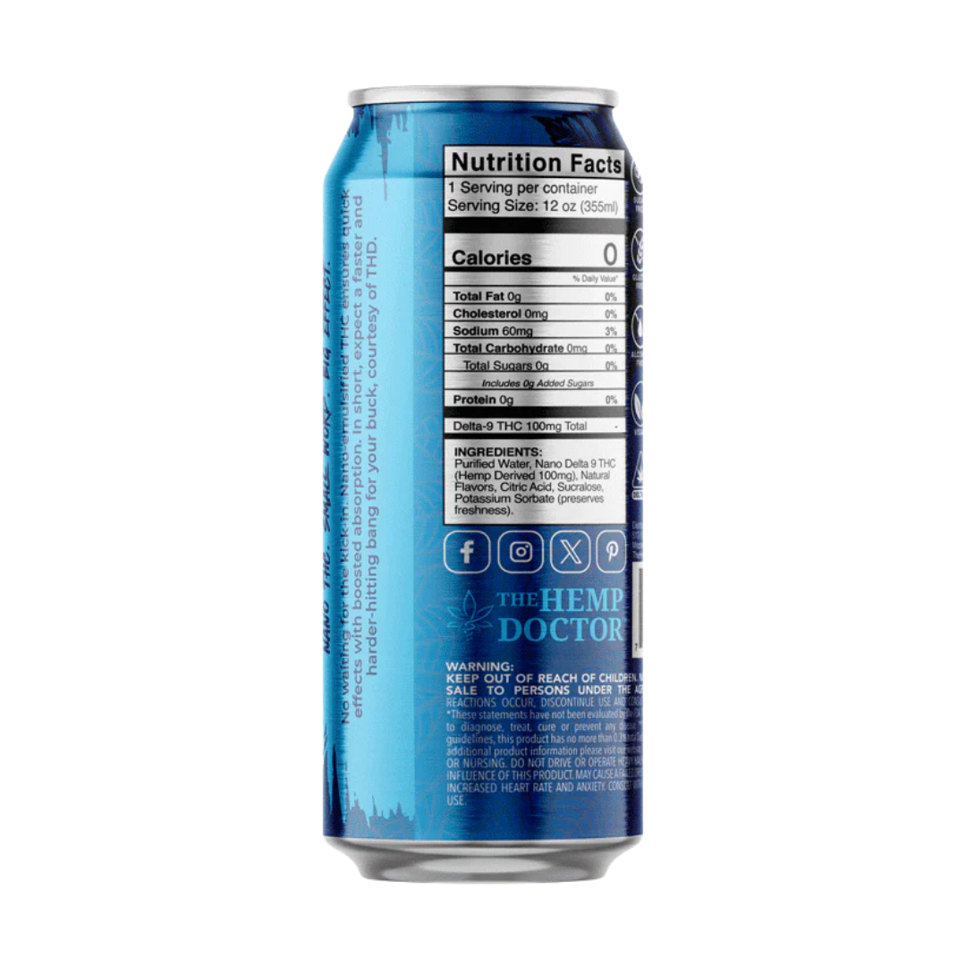 ZOOTED Delta 9 THC Seltzer – Blue Razz (12oz)