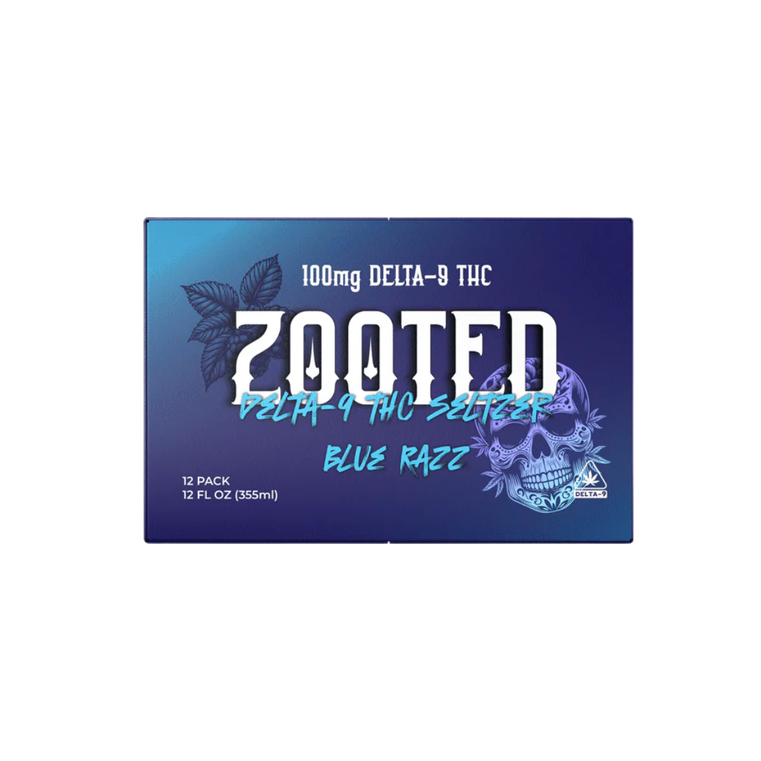 ZOOTED Delta 9 THC Seltzer – Blue Razz (12oz)