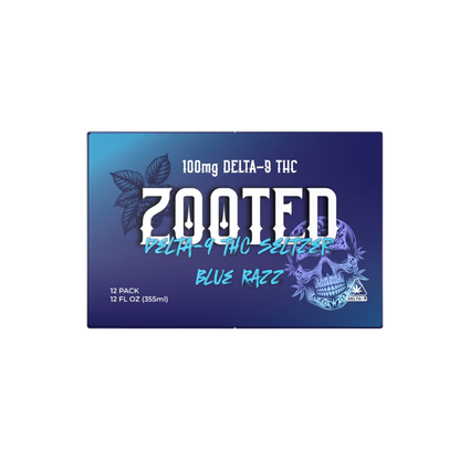 ZOOTED Delta 9 THC Seltzer – Blue Razz (12oz)