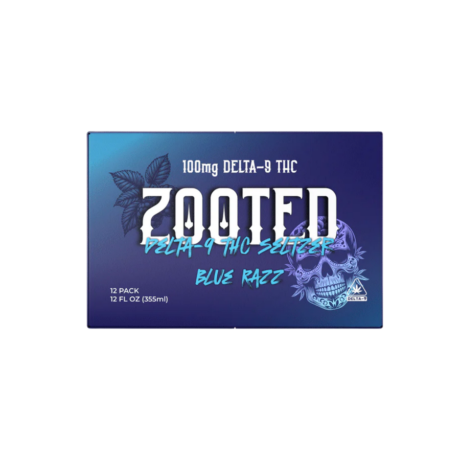 ZOOTED Delta 9 THC Seltzer – Blue Razz (12oz)